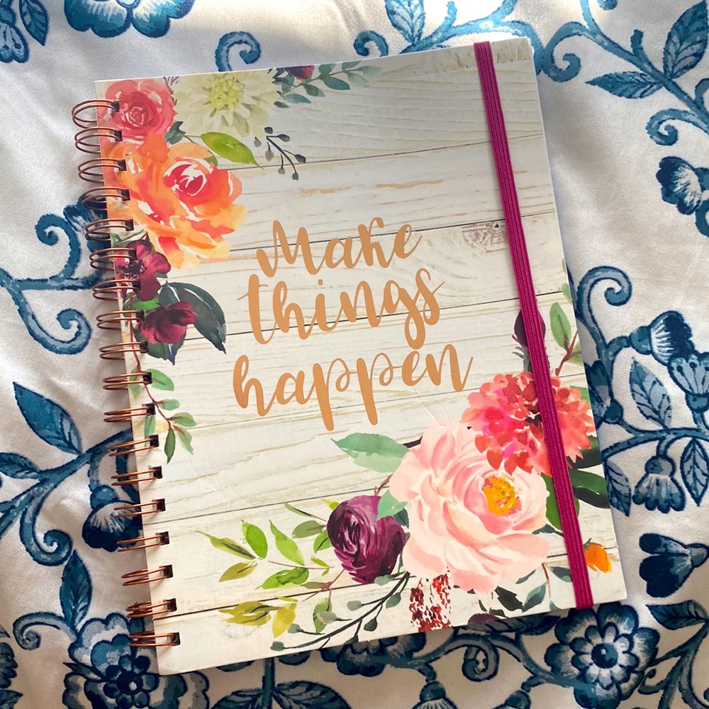 Large Floral Spiral Journal
